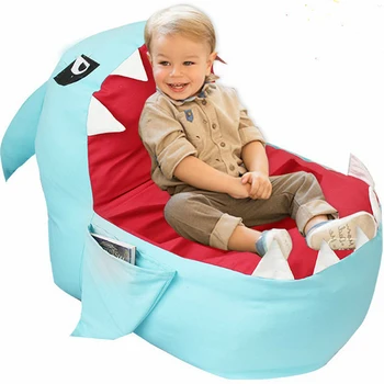 

Adeeing Cartoon Shark Shape Bean Bag for Kids Toys Clothes Storage