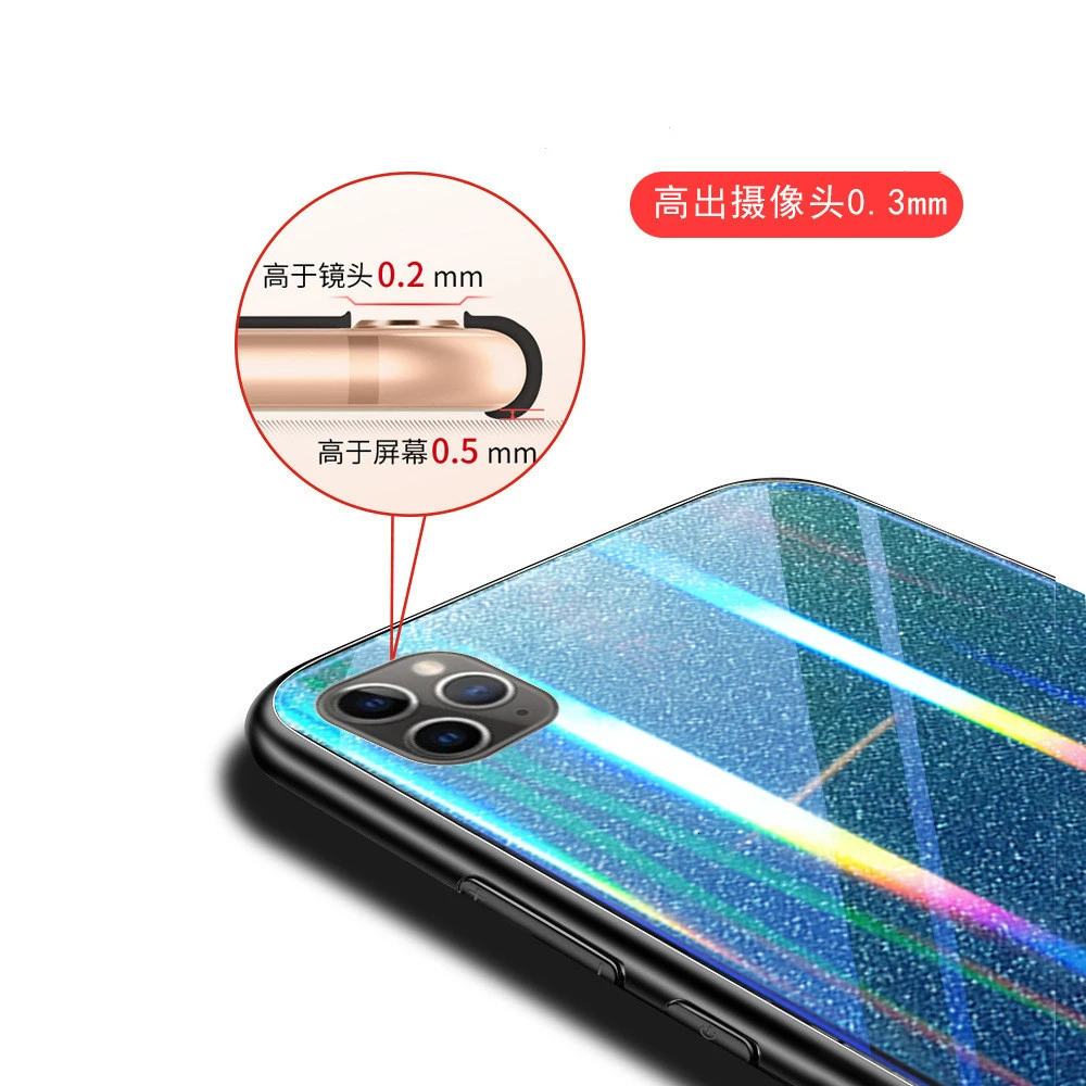 Чехол из закаленного стекла для Xiaomi mi 9 SE CC9 CC9E A3 Lite с градиентом Aurora Red mi K20 Note 7 8 Pro, разноцветный чехол для телефона