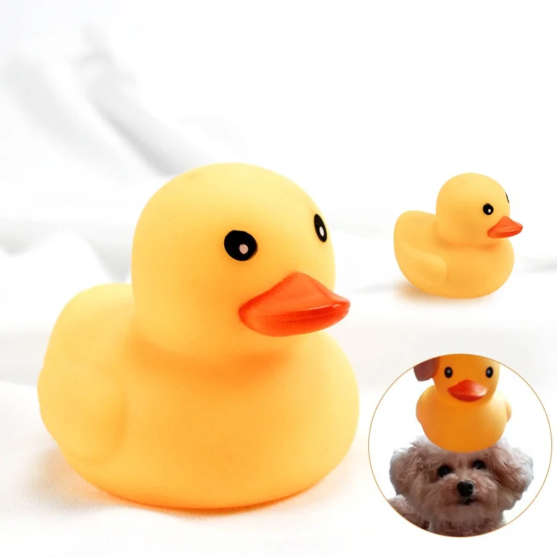 Sounding Rubber Vinyl Duck Training Dog Cat Teeth Bathing Toy Pet Little Yellow Dogs Pets Accessories | Дом и сад