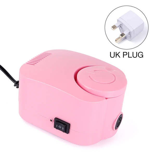 65 Вт 35000 об/мин электрические сверла для ногтей Набор мельница резак машина для Типсы для маникюра Электрический маникюр ногтей Педикюр пилка - Цвет: Pink UK Plug