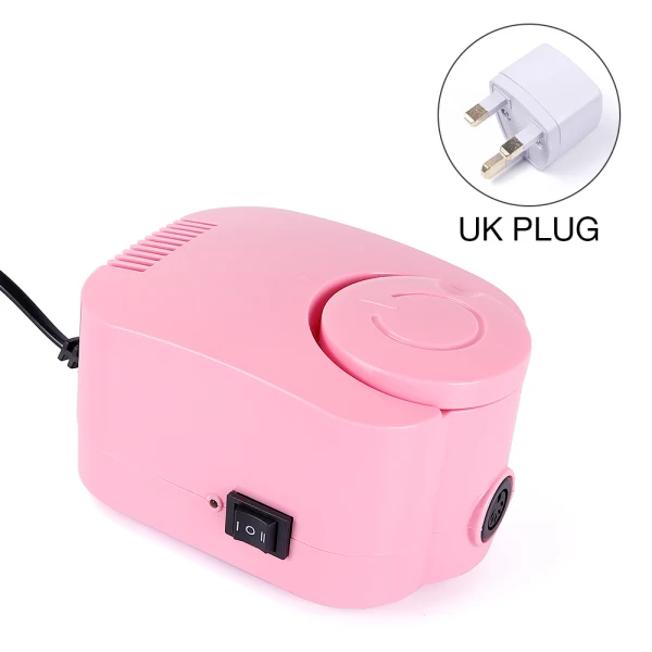 Pink UK Plug 65 Вт 35000 об/мин электрические сверла для ногтей Набор мельница резак машина для Типсы для маникюра Электрический маникюр ногтей Педикюр пилка - Цвет: Pink UK Plug