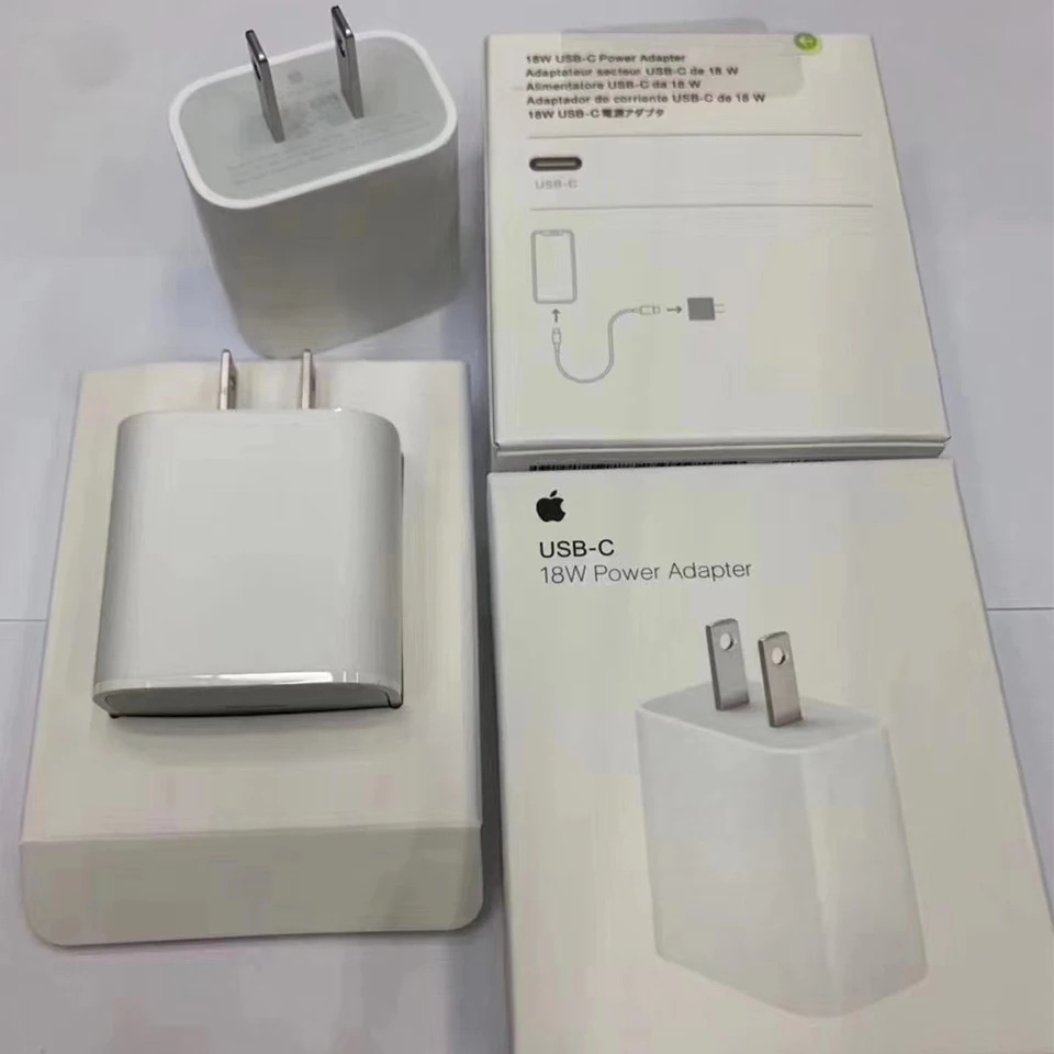 Apple, 18 Вт, USB-C, адаптер питания, зарядное устройство, США, ЕС, вилка, смартфон, быстрое зарядное устройство, адаптер для iPad, для iPhone 8/X/11 pro