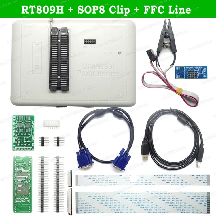 RT809H SOP8 FFC Line RT809H EMMC-Nand Flash Универсальный USB программатор с зажимом SOP8+ линия шлейфа - Цвет: RT809H SOP8 FFC Line