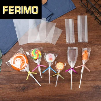 

100 Pcs Gift Lollipop Cookie Bag mini Packaging Open Transparent Wedding Favor Cellophane Small Plastic Wrapping Supplies