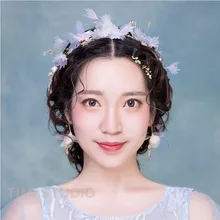 Свадебный головной убор ручной работы с кристаллами кленовый лист Свадебные аксессуары для фотостудии Аксессуары для волос резинки для волос Ha