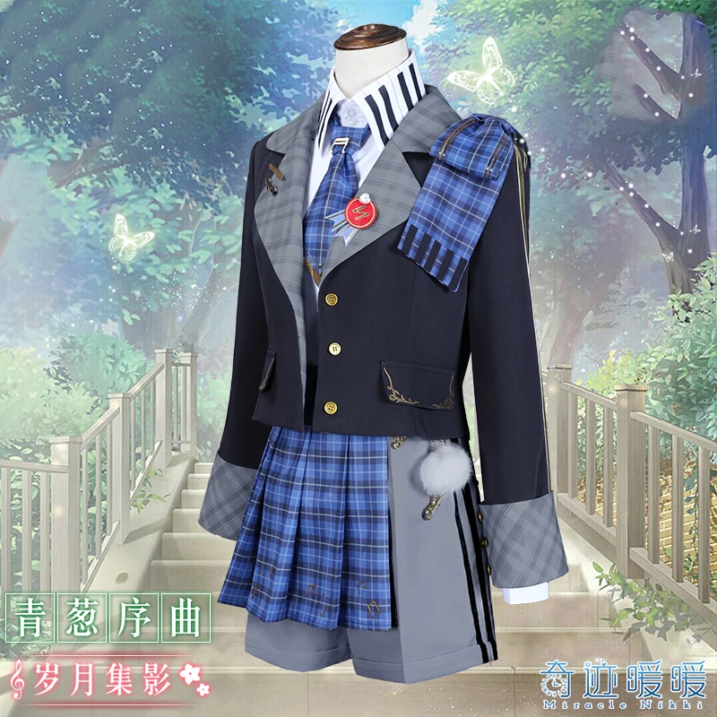 

Anime! Miracle Nikki Nikki Suiyuejiying Qingcongxuqu Daily Suit Lovely School Uniform Cosplay Costume For Female Free Shipping