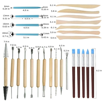 

57PCS Ceramic Clay Tools Set with Plastic Case Modeling Pottery Sculpting Tools Kits for Beginners Professionals Kids