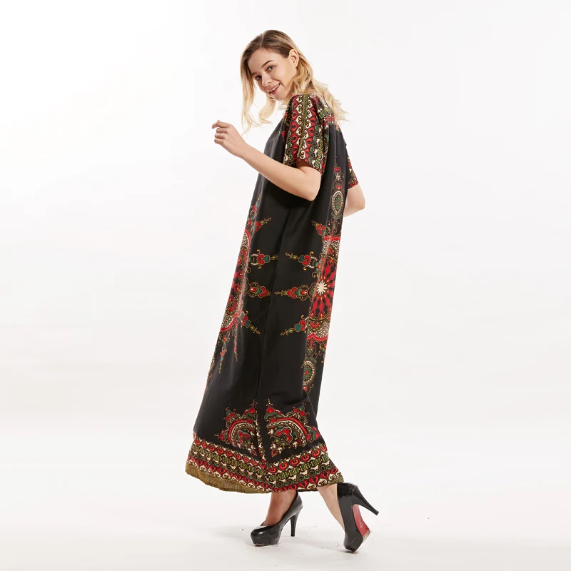 Африканский принт свободные макси осень зима Дашики Vestidos африканские Дашики платья для женщин