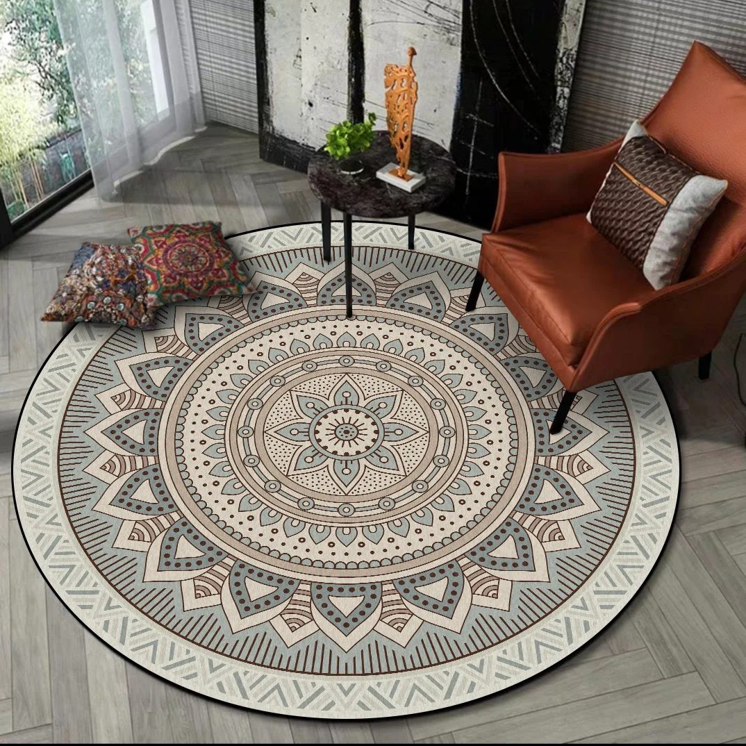 

Fashion simple fresh elegant mandola living room hanging basket chair round mat carpet