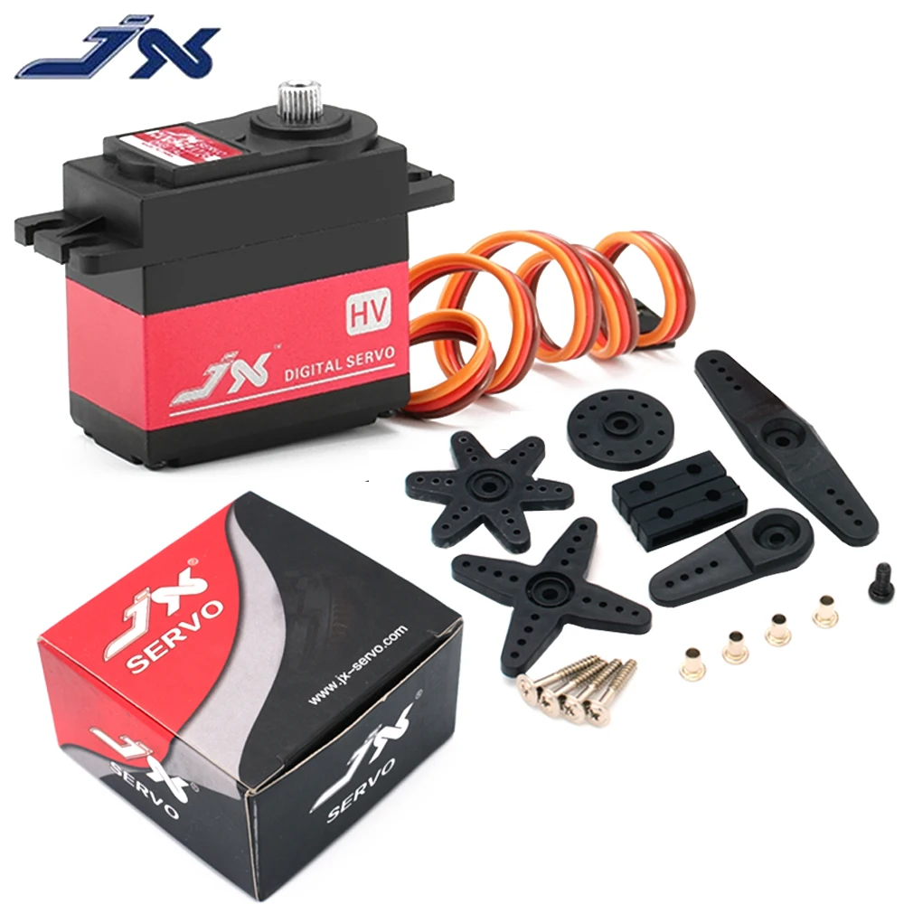 

JX PDI-HV6214MG 6-7,4 V 15 кг высокий крутящий момент цифровой Стандартный Servo с металлической Шестерни Dual-упорные шариковые подшипники для радиоуправляемых моделей игрушечных автомобилей
