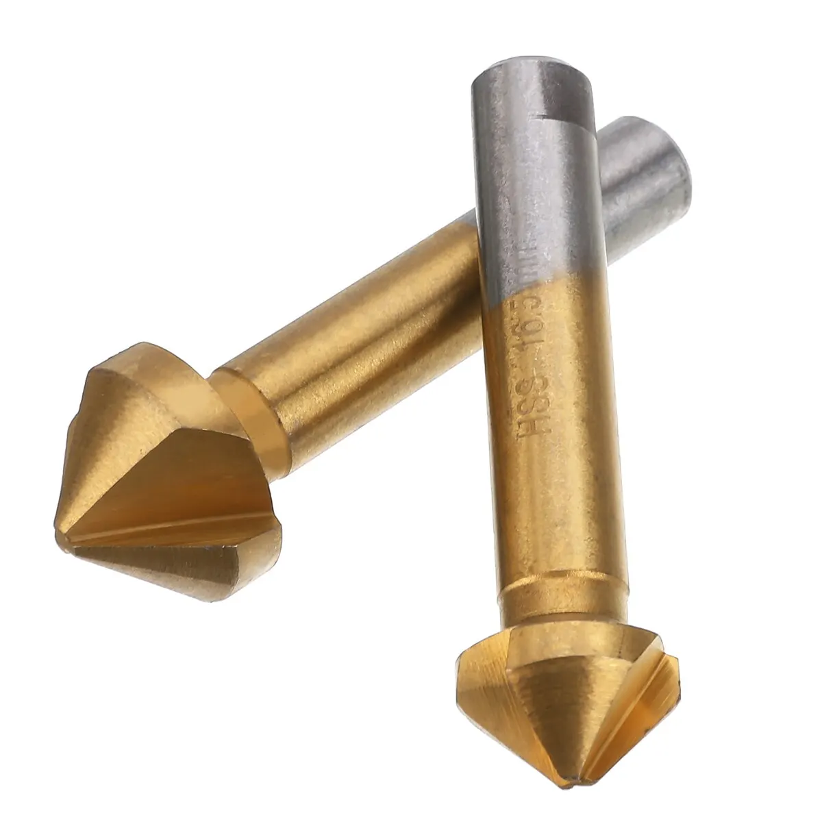 6Pcs 90 Degree HSS Chamfer Countersink Chamfer Drill Bits Set Titanium coated Wood Steel Drill Bit 6.3/8.3/10.4/12.4/16.5/20.5mm