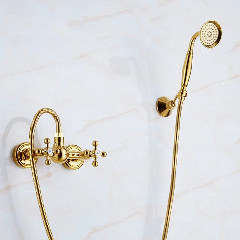 

European style golden brass shower faucet game, luxury shower mixer game
