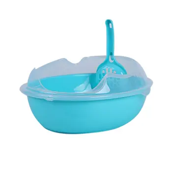 

S/L Semi-closed Cat Sand Basin Elliptical Height Anti Splashing Cat Excrement Basin Durable Cat Sand Basin