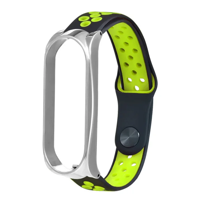 Силиконовый ремешок с металлическим чехлом для Xiaomi Mi Band 3/4 OUJ99