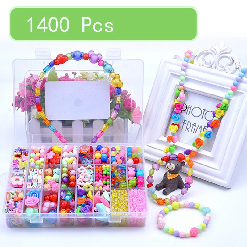 Children Bracelets for Girls Diy Toys for Children Handmade Necklace Girl Handmade Beading Headwear Interactive Toys for Kids