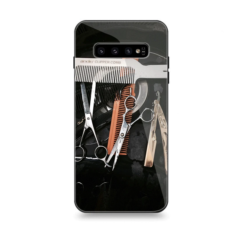 Чехол для телефона Стекло для samsung A70 A50 A30 A40 A20 A60 A10 S7 край S8 S9 S10 Plus Note 8 9 крышка парикмахер Ножницы