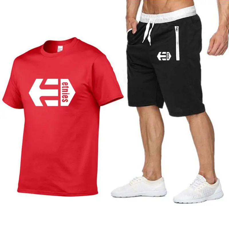 Последняя модель Etnies Мужская Повседневная футболка тренажерные залы фитнес брюки мужские летние Специальное предложение мужские комплекты футболка s+ комплект из двух предметов