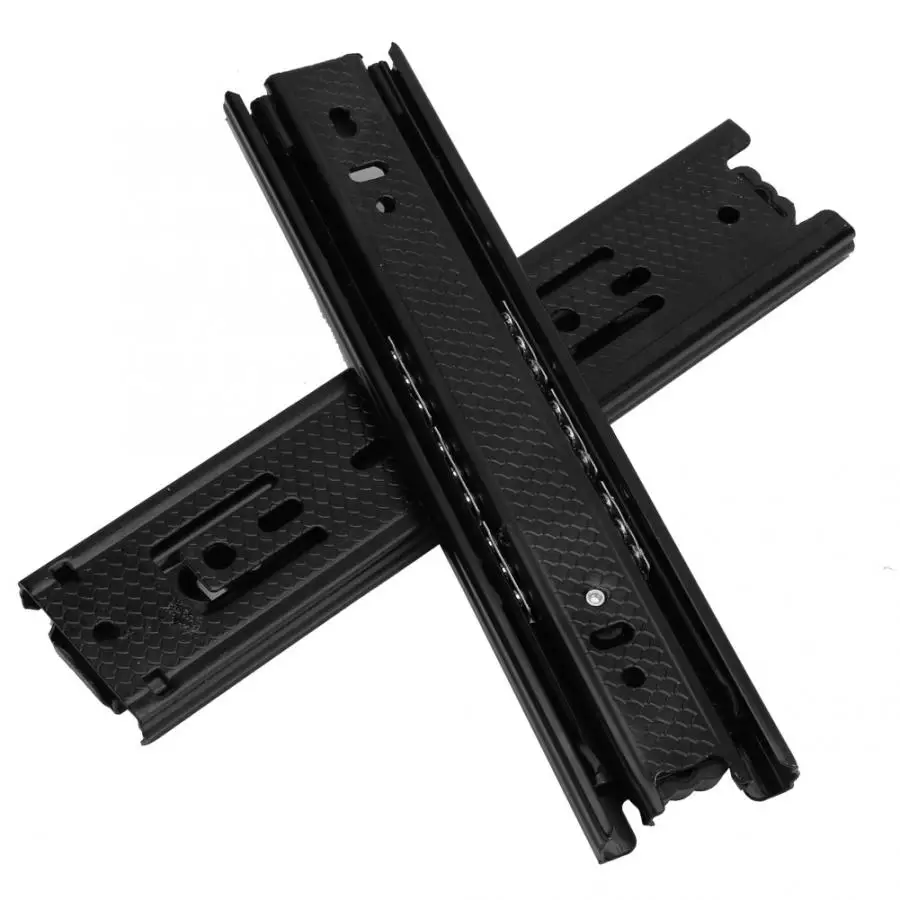 

3-Section Rail Ball Bearing Drawer Slides Glides Runners Damping Buffer Soft Close 20*4.5cm