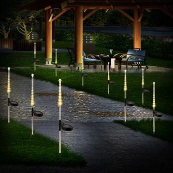 

1Pc 2Pcs Solar Meteor Shower Rain LED Solar String Lights Festival Garden Lawn Lamp Outdoor Waterproof Christmas Decor Light