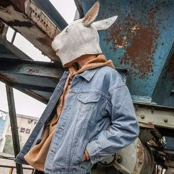 

High quality new spring and autumn denim jacket male loose handsome retro Korean jacket