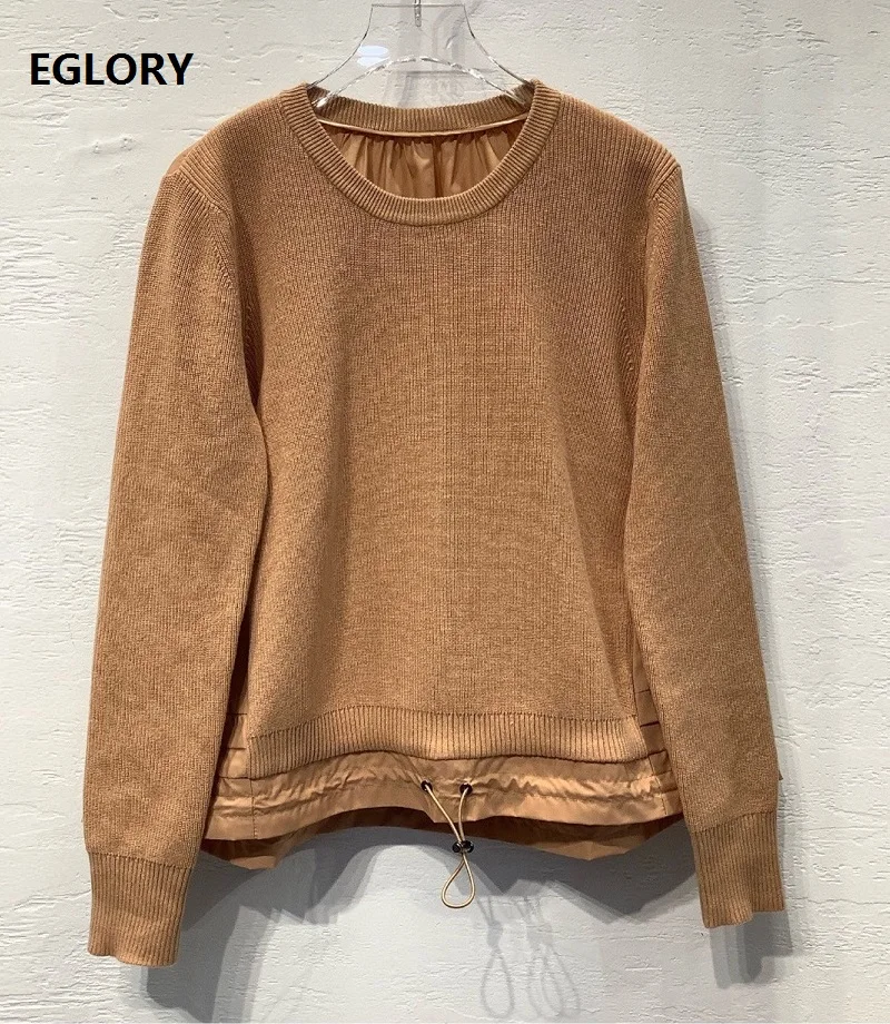 

Plus Size Sweaters 2020 Autumn Winter Casual Pullovers Women Vintage Embroidery Patchwork Long Sleeve Loose Tops Blue Khaki