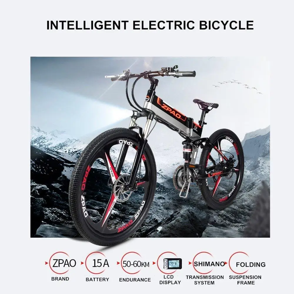 Powerful Electric Mountain Bike 26 Inch 21 Speed Aluminum Alloy Frame Foldable E Scooter 350W 48V 3