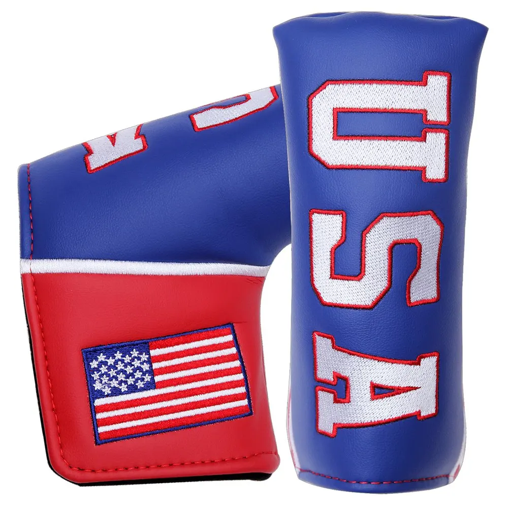 USA Flag Leather Golf Putter Covers for Blade Putter