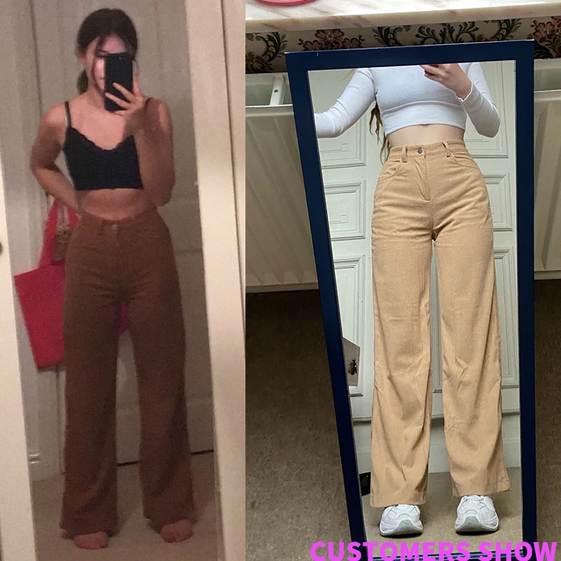 Rapcopter Khaki Corduroy Pants Women 