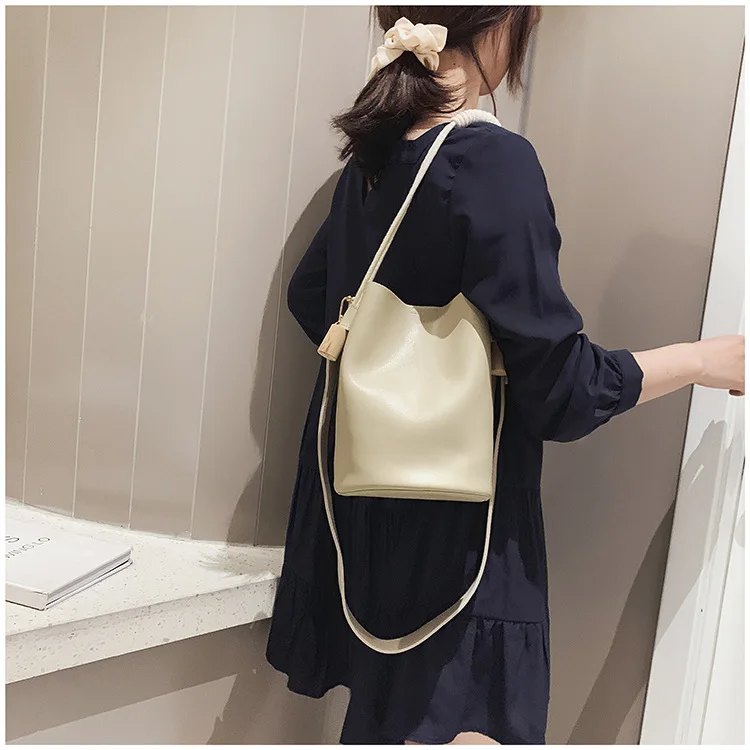 Summer Bucket Bag Two-piece Mother Bag Handbag Fashion Single Shoulder Oblique Satchel Bag