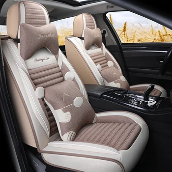 

Full Coverage flax fiber car seat cover auto seats covers for audi a6allroad quattro audi a7 audi a8 audi q3 auv q5 suv q7 q8