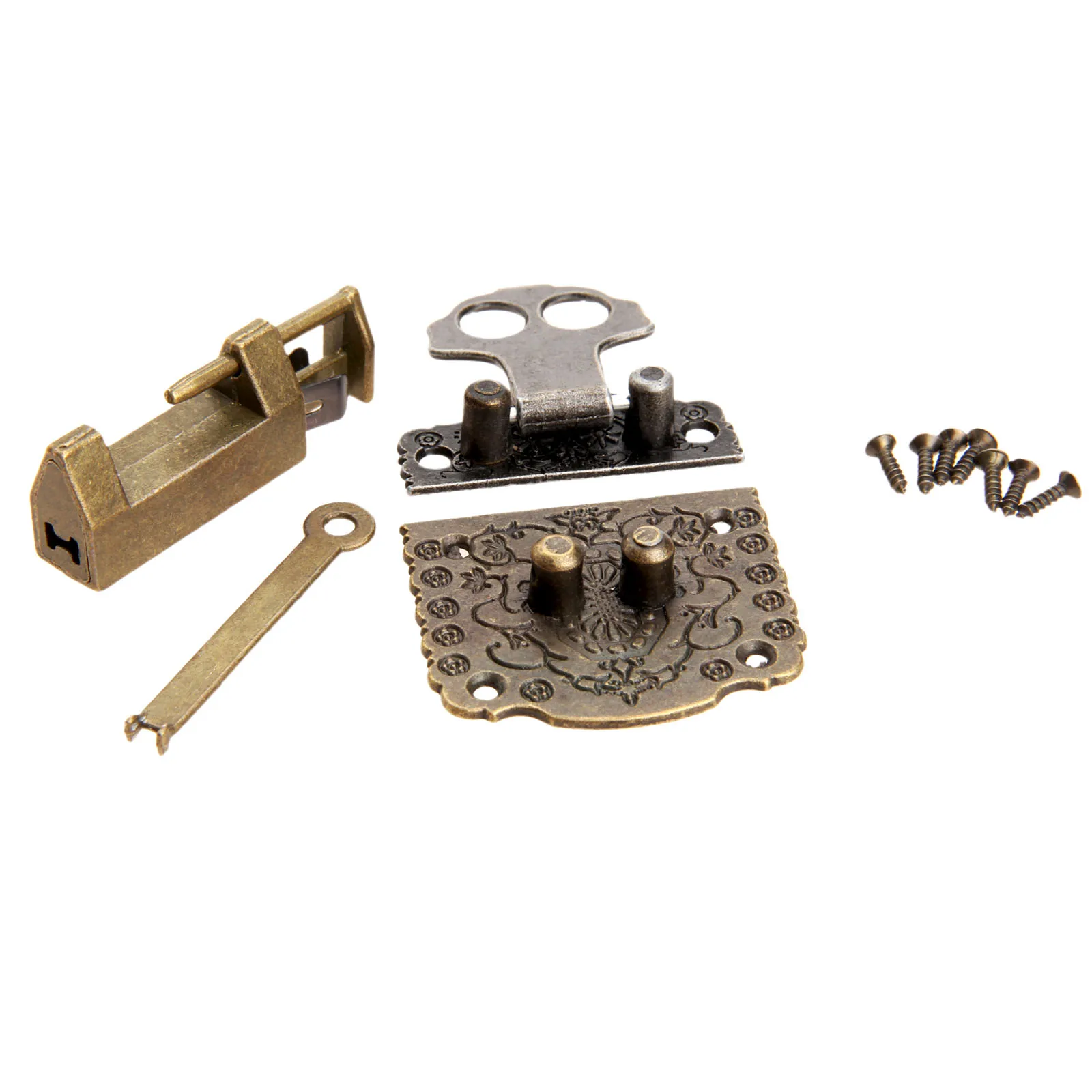 Петли для шкафа и фиксатор 2 шт./компл. античная бронза винтажный Деревянный чехол