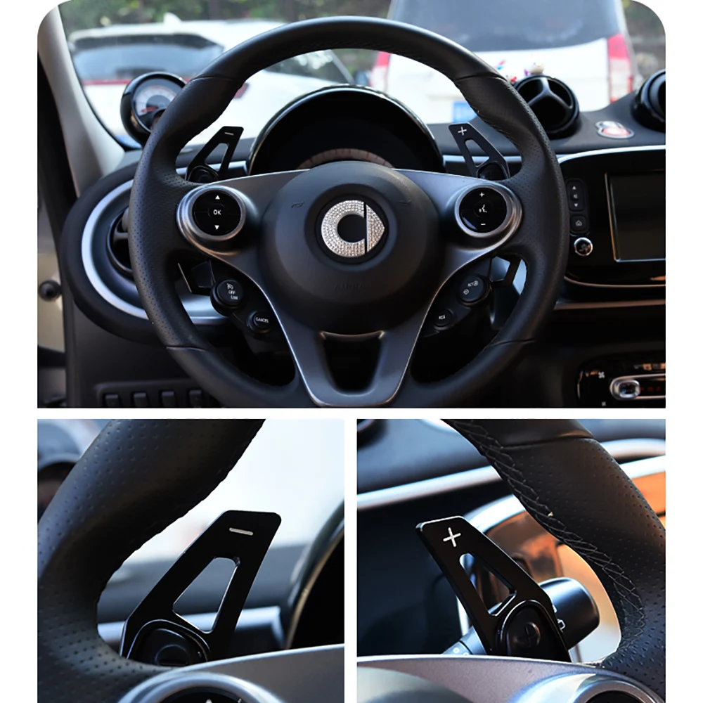 2 шт. управление алюминиевым сплавом колеса переключения весла для Mercedes Smart Fortwo ForFour 453 451 автомобильные аксессуары модификация автомобиля