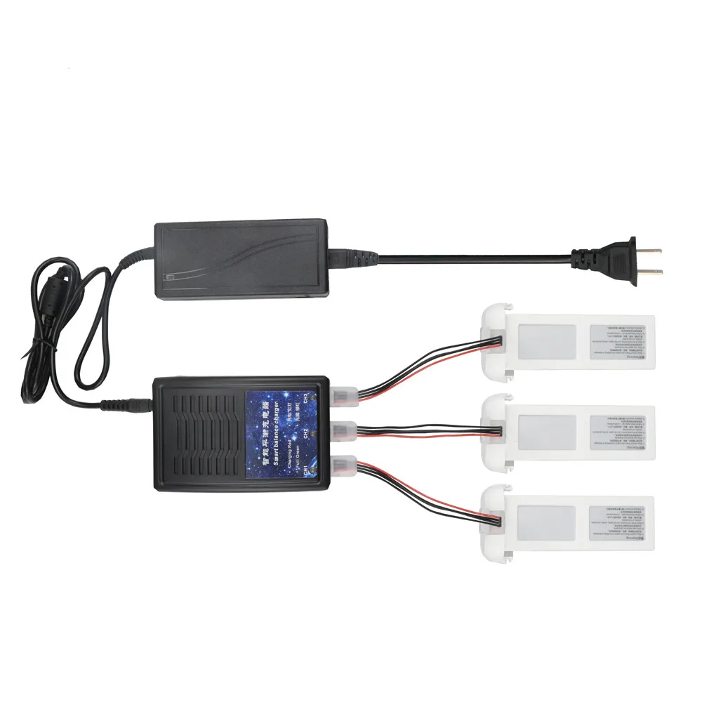 Us Plug Smart Balace зарядное устройство+ 3 шт. батарея подключен кабель для XiaoMi Fimi A3 Квадрокоптер вертолет Дрон Аксессуары#1222 - Цвет: Us Plug
