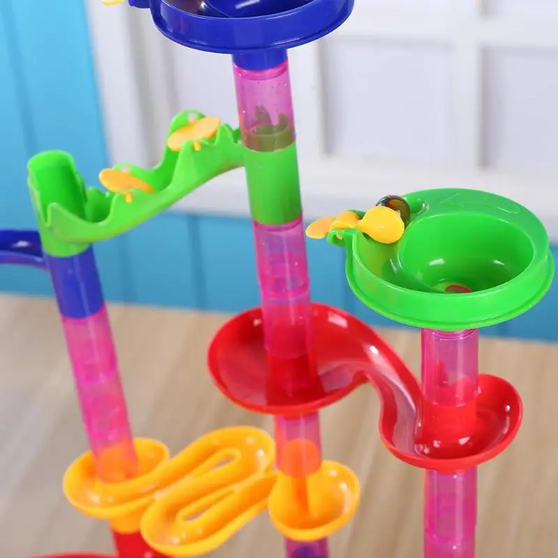 DIY marble Racing Run Track огромные строительные блоки лабиринт мяч рулонные игрушки Обучающие Детские игрушки в подарок