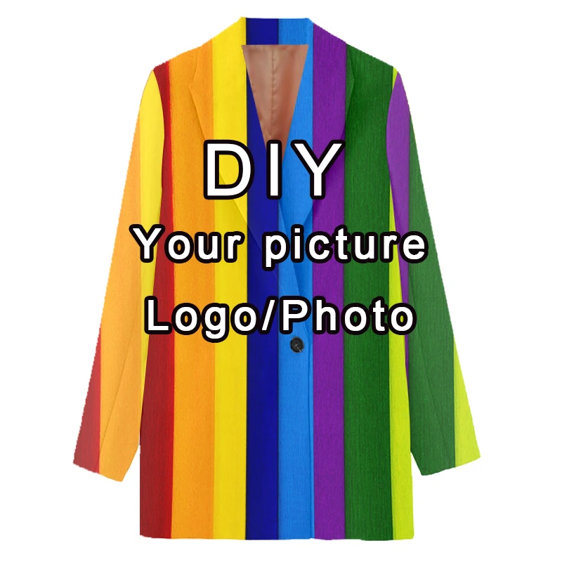 Design Women's Suit Logo/Picture/character DIY Any Color Custom Lady Blazers Luxury Coat Oversized Clothing Dropship Wholesale