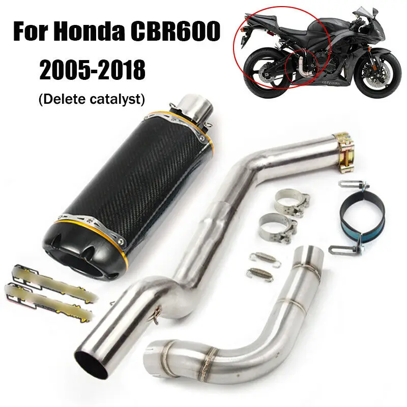 Выхлопной глушитель для мотоцикла выхлопная труба Honda CBR600RR CBR600 2005 2018|Выхлопные