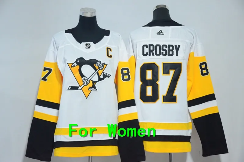 Женская одежда для взрослых с вышивкой Питтсбург#87 Sidney Crosby 71 Evgeni Malkin 58 Kris Letang 81 Phil Kessel Jersey - Цвет: Синий