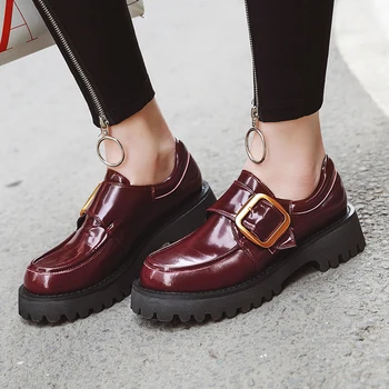 

Sarairis On Sale Best Quality Patent Leather Luxury Platform Woman Shoes Women Chunky Heeled Female