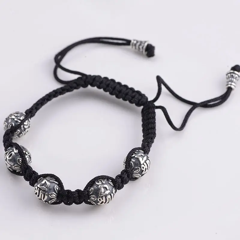 FNJ Beaded Bracelet 925 Silver Ball Rope Chain Original Pure S925 Bracelets for Women Jewelry Fine | Украшения и аксессуары