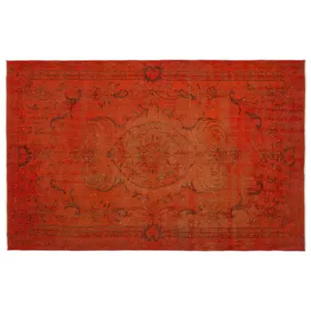 

Handmade Orange Vintage Overdyed Turkish Area Rug 172x264 Cm-5'8''X8'8''