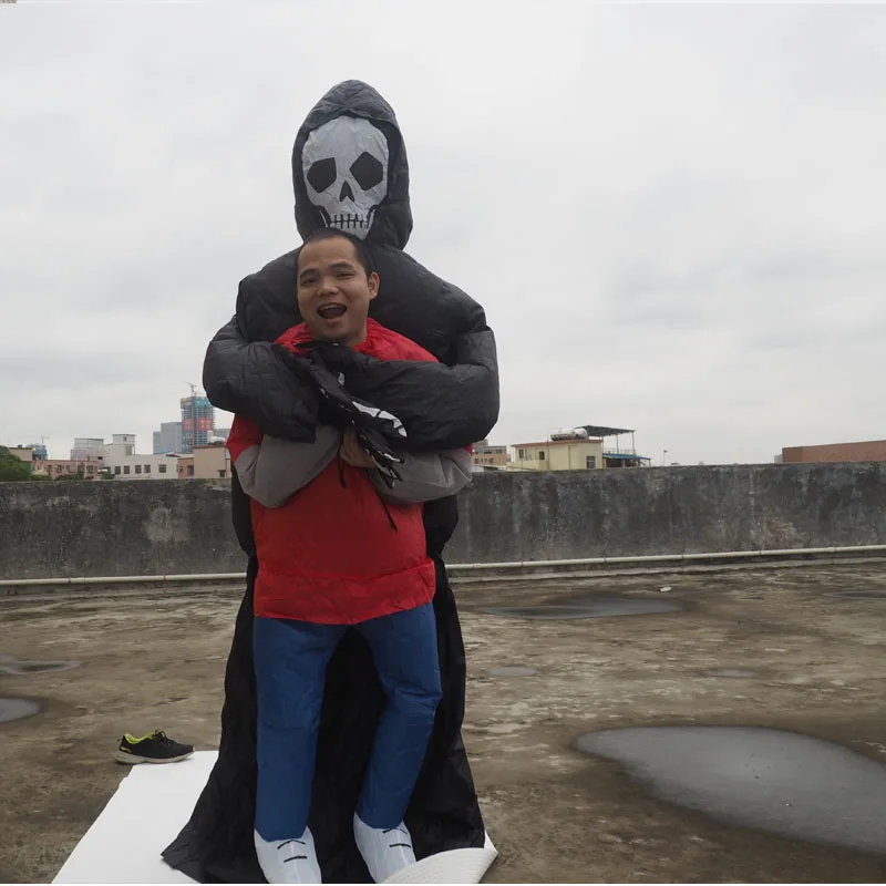 

1.5-2m Inflatable Halloween Human Skeleton Costumes Polyester Inflatable Skull Costume Waterproof Skeleton Halloween Costumes