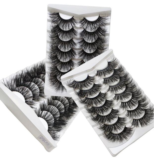 7Pairs 25mm Soft Fluffy 3D Mink False Eyelashes Dramatic Long Wispies Lash Extension Natural Volume Beauty Handmade Eye M