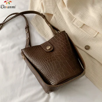 

DORANMI Crocodile Bucket Bags For Women 2019 Luxury Handbag Large Capacity Leather Totes Female Composite Bag Bolso Mujer BG090