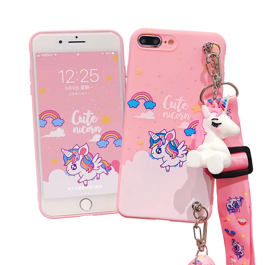 Unicorn Phone Case With Strap Rope