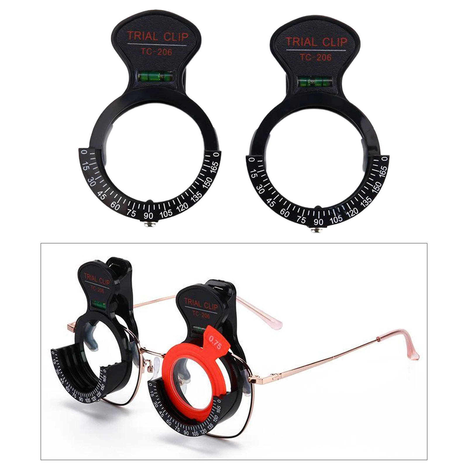2x Optical Optometry Optician Test Trial Lens Frame Clip 0°-165° Scale Trial Frame Vision Check Optometry Optician Test