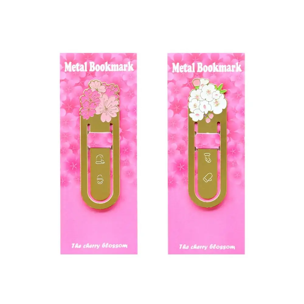 

[Stock Clearance] Flower Plant Metal Bookmarks for Books Succulents Cherry Flower Paper Clip Office School Supplies A6425