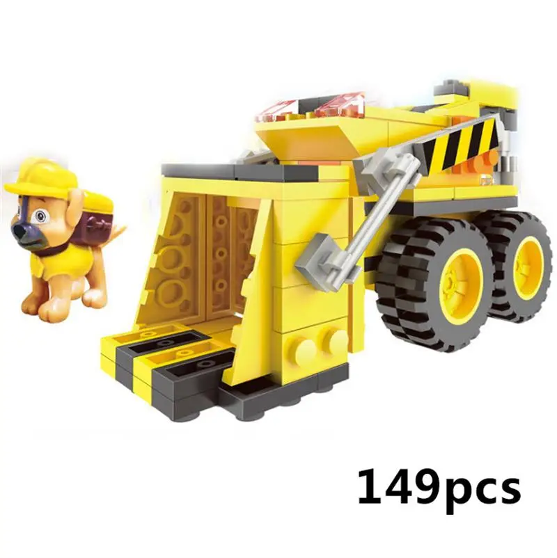 Paw Patrol игрушки строительные блоки автомобиль Мобильная Собака Щенок Набор Развивающие спасательные большие Кирпичи Игрушка Город деформация детей день рождения