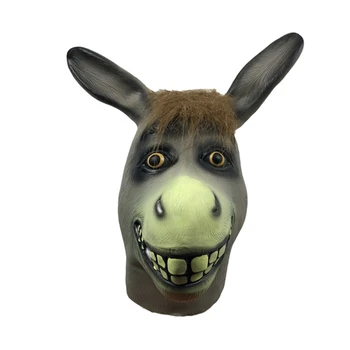 

Halloween Donkey Headgear Mask Adult Creepy Funny Donkey Horse Head Mask Latex Animal Cosplay Zoo Props Party Festival Costumes
