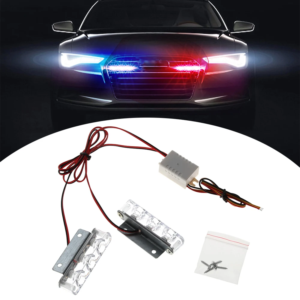 

2Pcs DC 12V Car Truck Motorcycle Rear Brake Stop Led Lights 3 LED Strobe Light 6W Police Flashing Warning Led Brake Light Lamp