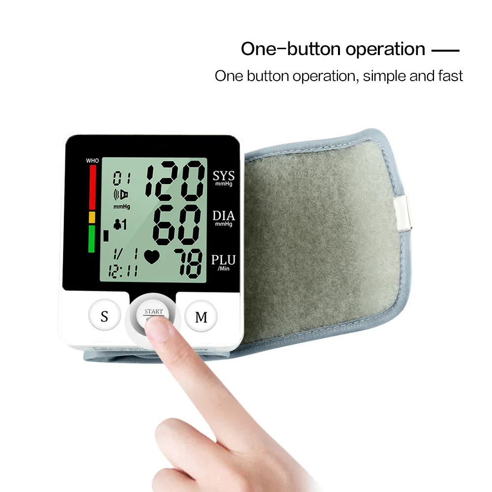 Медицинский автоматический измеритель артериального давления на запястье, цифровой тонометр, бытовой измеритель артериального давления